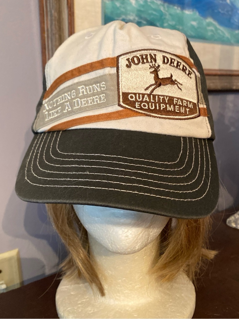 V! Unique John Deere Men's Logo Baseball style Cap Brown